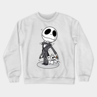 Mr. skeleton and his ghost dog Crewneck Sweatshirt